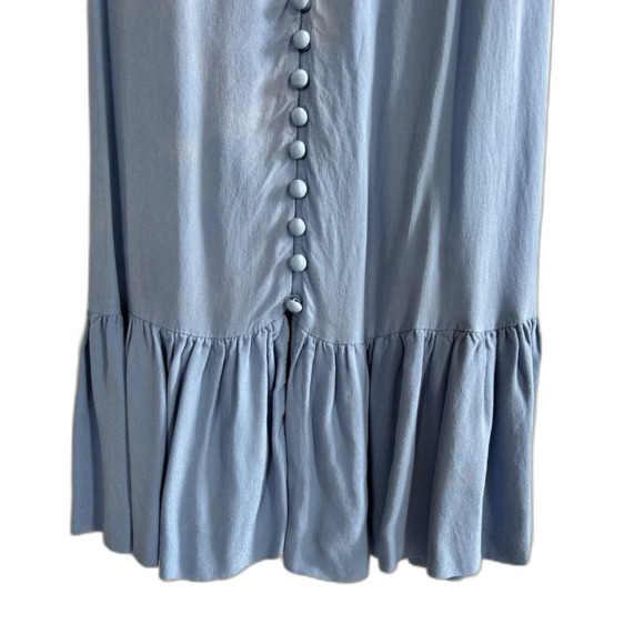 The Kooples Paris Dress Light Blue Button Smock Half Sleeve VNeck Womens 0 XS - Picture 3 of 8